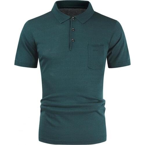 Men Polos Shirt Casual Business Lapel Solid Color Summer Loose Fit Lapel Short Sleeve Top for Dating Polos Shirts