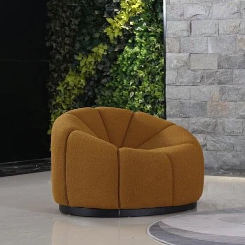 Nordic Minimalist Modern Sofa Pumpkin-shaped Fabric Living Room Sofas Living Room Relaxing White Lounge Chair