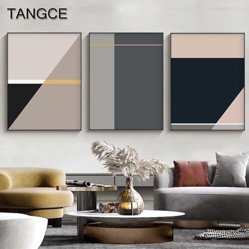 Nordic Colorful Geometric Space Posters Prints Contemporary Art Canvas Painting Fashion Wall Art Picture for Living Room Decor