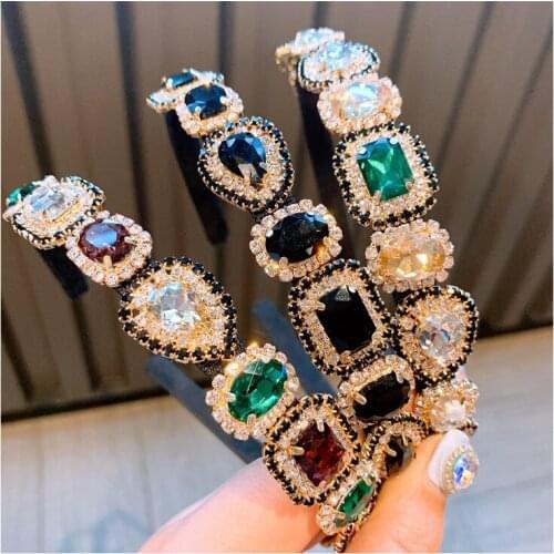 Charm Baroque Hairband Crown Crystal Headband Vintage Luxury Headdress Fashion Crystal Hair Jewelry Wedding Hair Accessories