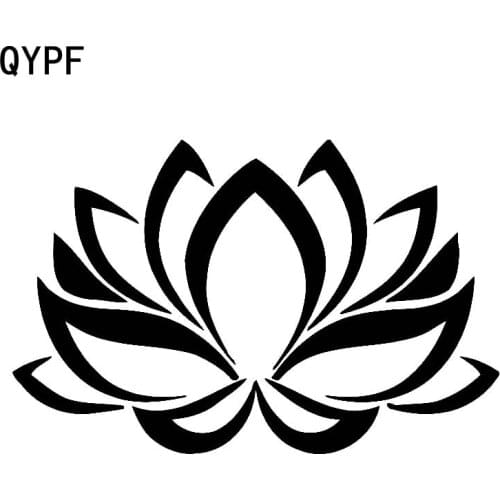 QYPF 17.5cm*11.4cm Hollowed Lotus Flower Simple And Durable Vinyl Vivid Image Graphical Car Sticker C18-0525