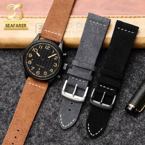 Genuine Leather Watch Strap for Mido Rudder M032.607 M032 Watch Band Genuine Leather Strap Suede Men 23mm