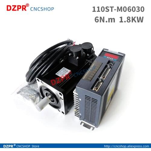 220V AC 1800W servo motor and scevo driver M06030 with Brake 1.8KW servo motor