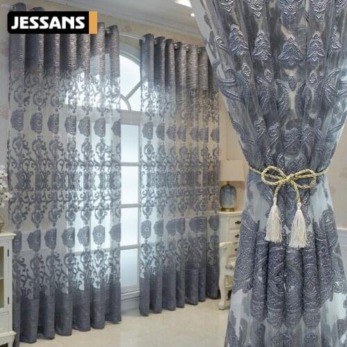European-style Curtains Hollow Pattern Luxury Custom Atmospheric Finished Product Curtains for Living Dining Room Bedroom