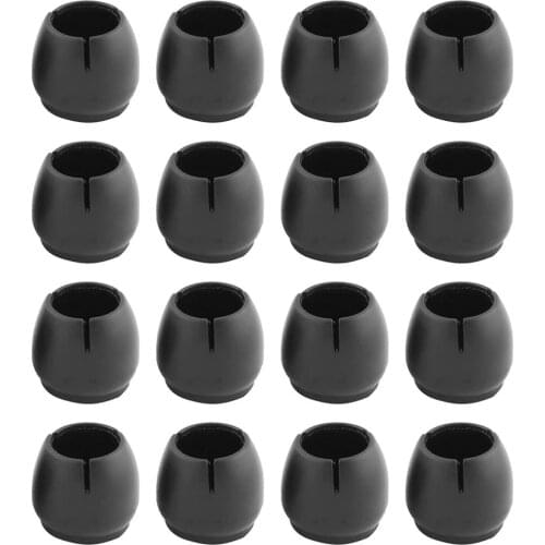 16PCS Black Furniture Chair Leg Silicone Cap Pad Protection Table Feet Cover Floor Protector Non-slip Table Chair Mat Caps Foot