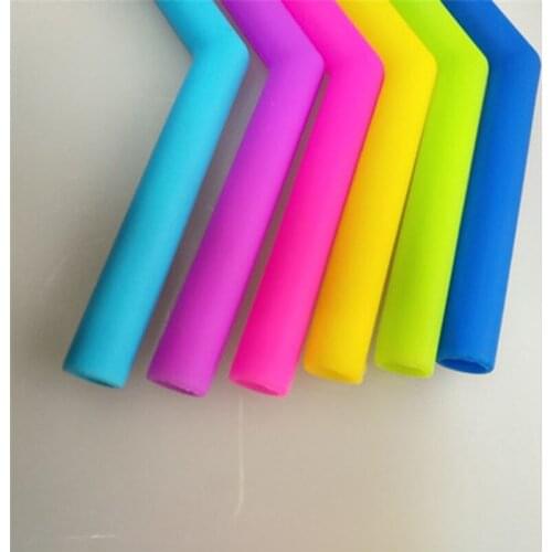 Silicon Straw Drinking Straws Durable Long Reusable Set With Cleaning Brushes