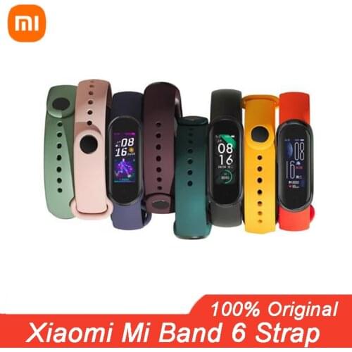 100% Original Xiaomi Mi Band 6 Strap Accessory Silicone Wristband Replacement Soft TPU Bracelet 5 Color For Miband 6