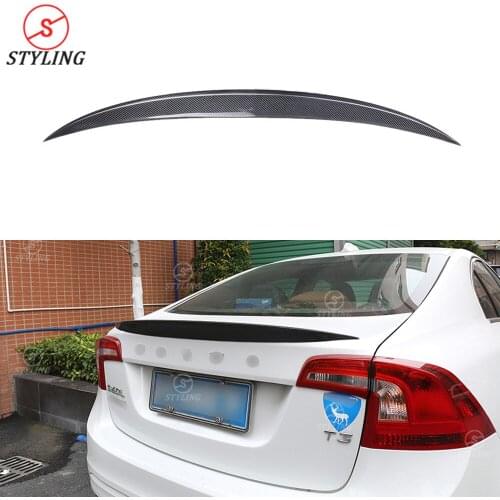 S60 carbon fiber spoiler For Volvo 2012 2013 2014 2015 2016 2017 2018 2019 S60 Rear Bumper Trunk spoiler wing