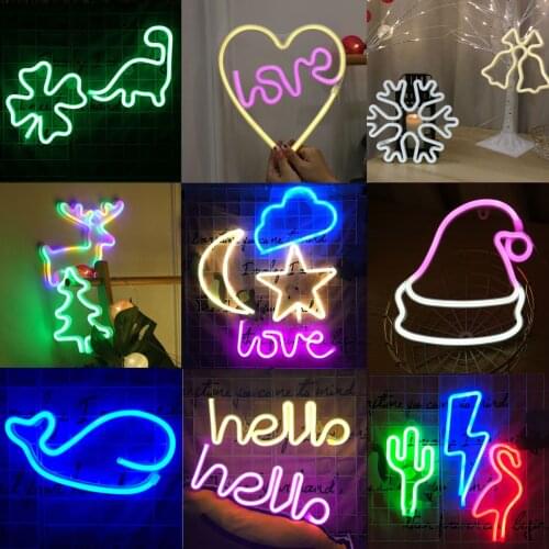 LED Cartoon Lovely Flamingo Dolphin Unicorn Cat Elk Santa Hat Christmas Tree Bell Nightlights Bedside Table Lamp Xmas Decoration