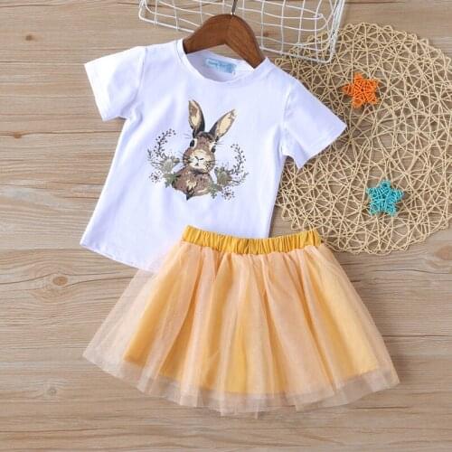 FOCUSNORM 1-6Y Summer Infant Kids Girls Clothes Sets Short Sleeve Animal Print T Shirts Tops Lace Tutu Skirts
