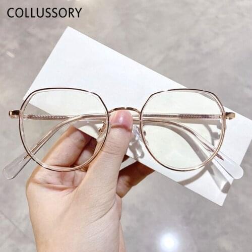 10pcs Round Small Eye Glasses Frame Women Men Glasses Designer Optical Frames Eyeglasses Vintage Metal Clear Transparent Color