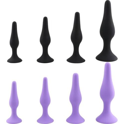 4pcs Silicone Anal Plug For Beginner Unisex Sexy Stopper 4 Different Size Erotic Sex Toys G-spot Stimulation S0030