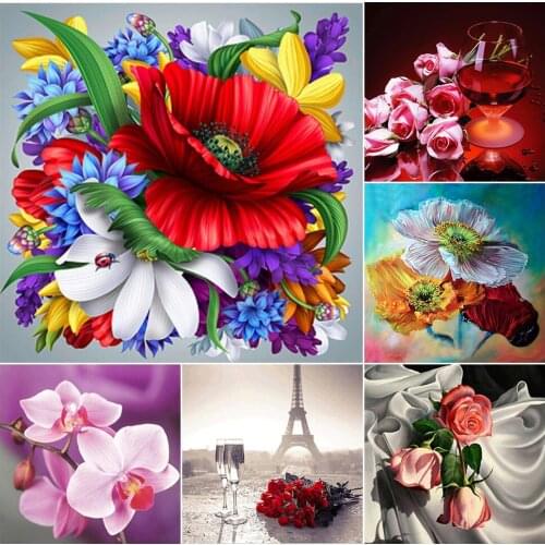 5D DIY Diamond Painting Flower Vase Cross Stitch Kit Full Drill Embroidery Mosaic Art Picture of Rhinestones Gift Decor