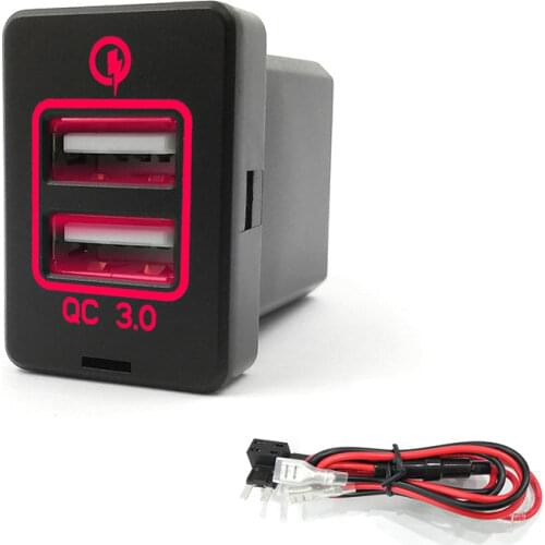 QC3.0 Quick Charge 3.0 Dual USB Port Car Charger Socket for Toyota Camry Corolla RAV4 Reiz Cruiser
