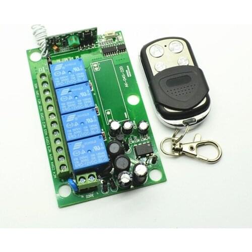 AC 85V-265V 110V 220V 4CH RF Wireless Remote Control System Radio Wireless Lighting Switch Learning Code Receiver Transmitter