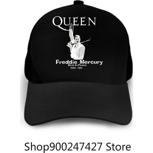 Queen Hats Freddie Baseball Cap Mercury Hats Bohemian Rhapsody Hats Rock Short Sleeve Art