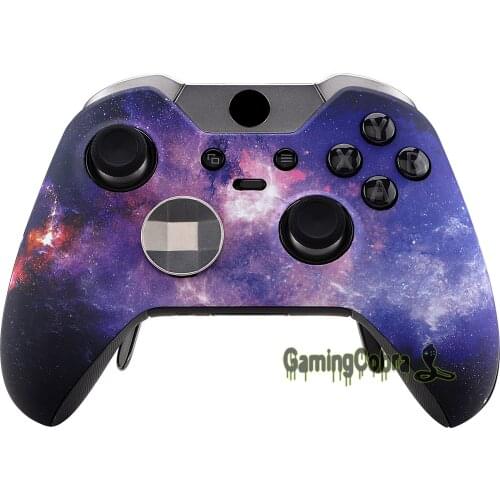 EXtremeRate Custom Nebula Galaxy Patterned Soft Touch Upper Front Shell Housing Case Kit for Xbox One Elite Controller
