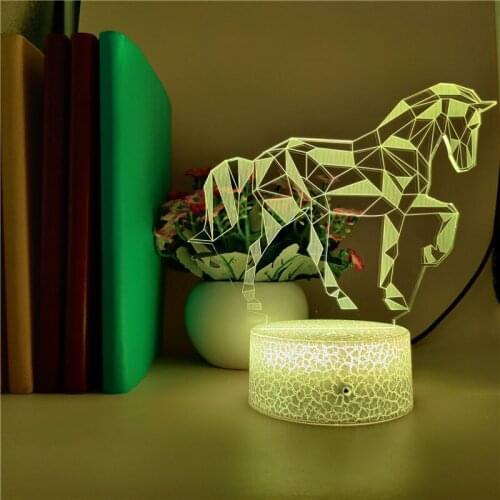 Kids Gift Night Light 3D LED Lamp USB Nightlight Touch Switch Unicorn Figure Bluetooth Speaker Color Control Holiday Birthday