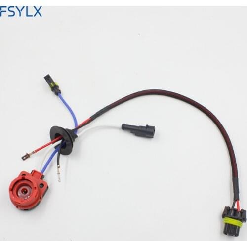 FSYLX Auto Car D2 D2C D2S D2R AMP Socket connector power cable HID ballast bulb HID XENON Wire Harness D4 D2 HID Adaptor