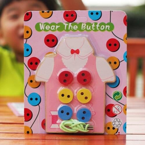 0-12 month Baby Girls Toy Childrens Handmade Toys Wear Sewing Button Game Boys Hand Eye Coordination Montessori Educational Toy