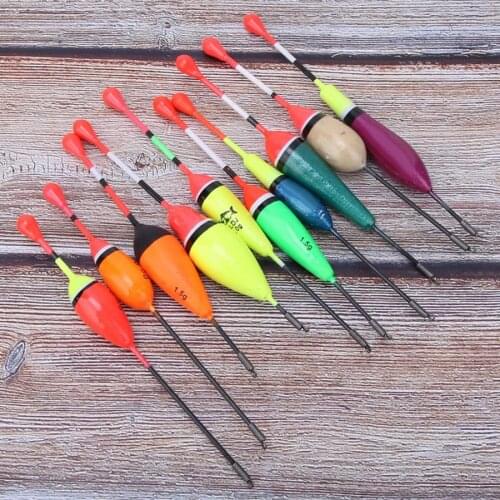 10Pcs/Lot Quality Fishing Floats Set Balsa Wood Buoy Bobber Oval Shape Fishing Light Stick Floats Kit Fishing Accessories