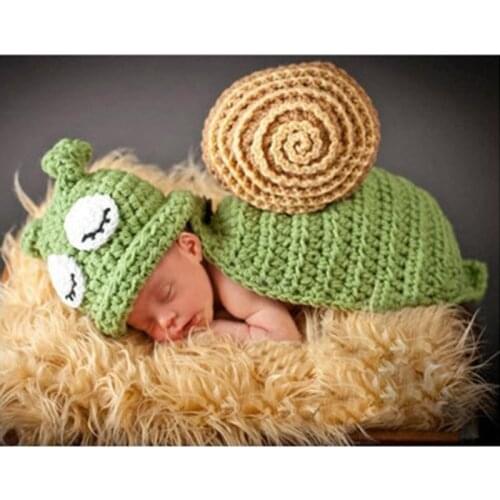 KLV Baby Snail Photography Prop Newborn Girls Boys Birthday Party Knit Costume Kit Photography Outfits Baby Clothing Babys Sets