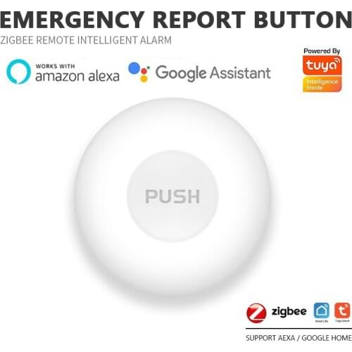 ZigBee One-key Alarm SOS Emergency Call Button Wireless Emergency Button Suopport Alexa Google Home Tuya/Smart Life APP Control