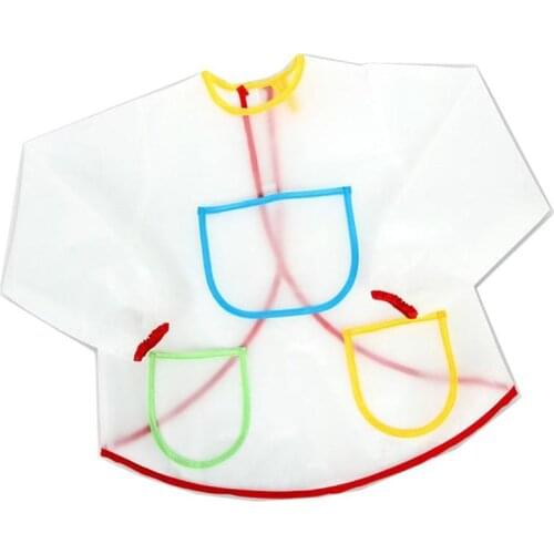 Cute Waterproof Long-sleeved Children Kids Smock Apron for Painting 43