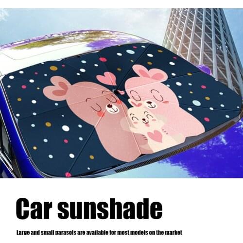 Cartoon Car Sunshade Front Window Cover Protector Foldable Sunshade Blind Screen Umbrella Heat Insulation Windshield Protect