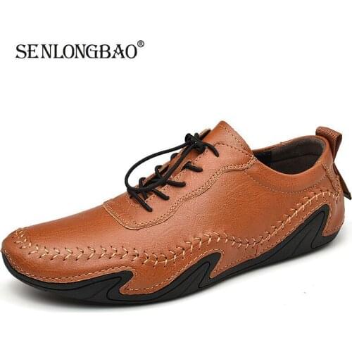 2020 New Breathable Genuine Leather Men Shoes Comfortable Man Flats Handmade Casual Shoes Loafers Moccasins Shoe Plus Size 38-46