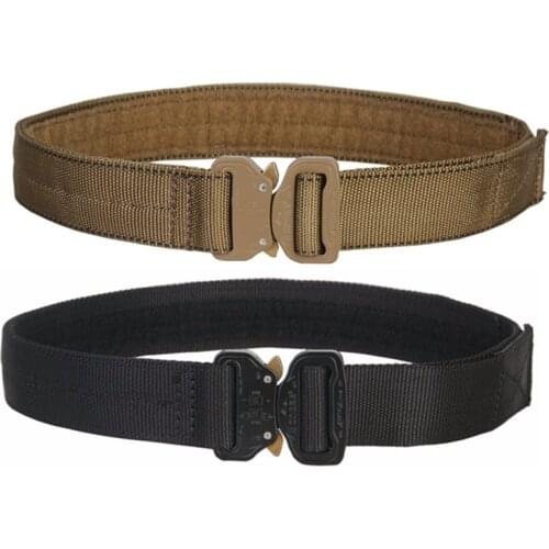 2019 New Tactical 1.5 Inch Belt Hook, Loop Shooter Combat Belt Military Airsoft Hunting Waistbelt Black / Desert / Coyote Brown