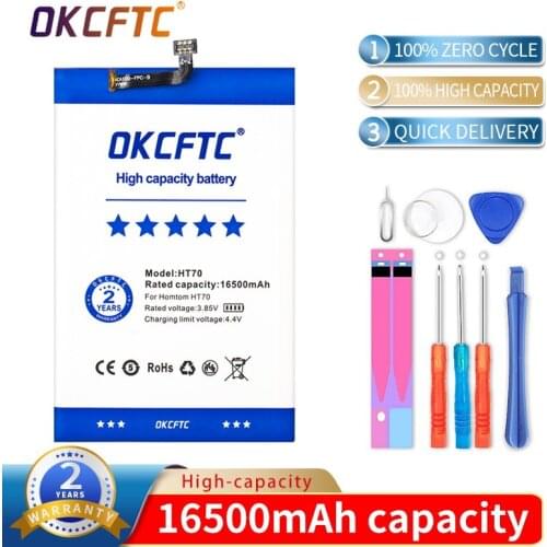 OKCFTC NEW Original 16500mAh Battery For Homtom HT70 Mobile Phone + Gift Tools