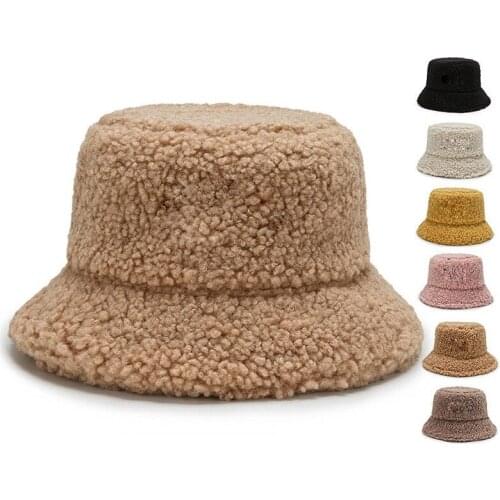 Autumn and winter Adult lamb cashmere Hat dome Beanies Cap Wool warm Fisherman hat For Women M (56-58cm)