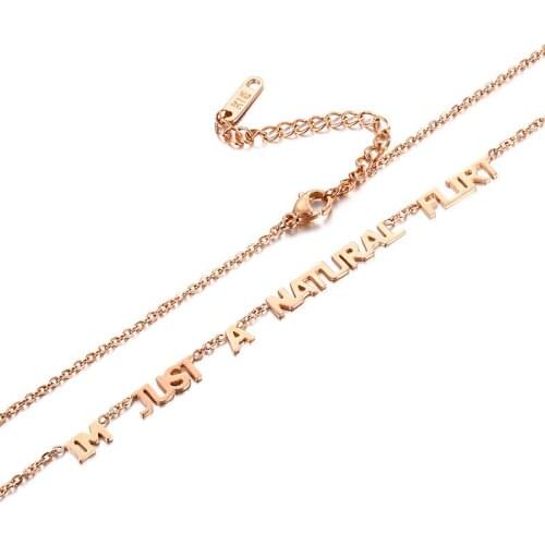 New Japanese and Korean street fashion clavicle chain personality creative letter stainless steel necklace