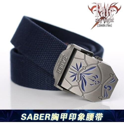 Anime FGO Fate/stay night Altria Pendragon Saber Canvas Waistband Student Casual Fashion Waist Belts Cosplay