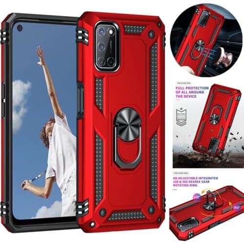 Shockproof Case For OPPO A52 A72 Magnetic Armor Car Ring Holder Stand Back Cover for OPPO A92 A 52 72 92 TPU Bumper Phone Cases