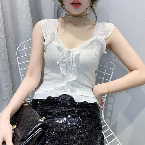 Factory Direct Sales Women Ladies Summer knitting Vest Top Sleeveless Casual T-Shirt New