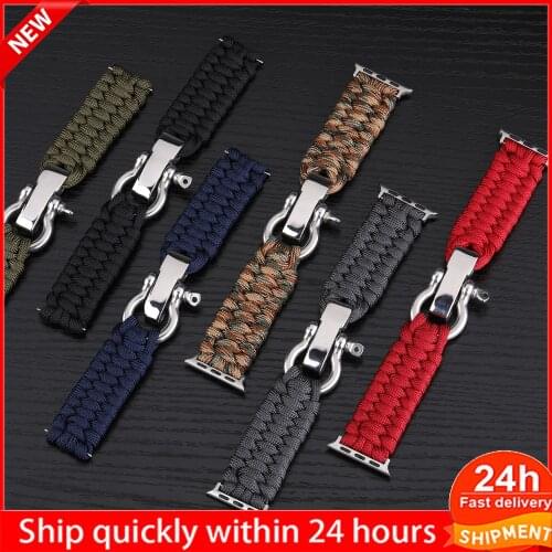 Strap for Apple Watch Band 44mm 42mm 38mm 40mm Nylon Bracelet for Iwatch Series 6 5 4 3 Outdoor Survival Rope Sport Watchband