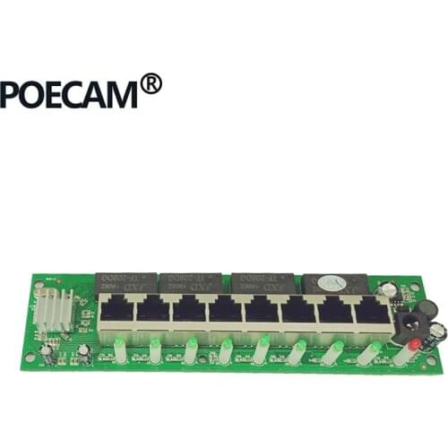 RJ45 UTP copper hub mini size PCBA module 8ports network switches factory direct sell 10/100Mbps capacity 1.6G