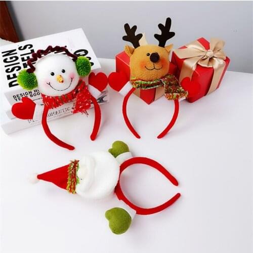 Christmas Baby Girl Hair Accessories Elk Hair Pin Santa Headband Snowman Hair Accessories New Years Gift Child Dress Up