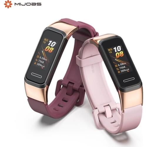 Mijobs Silicone wristband for Huawei Band 4 Strap Bracelet Replacement Watchband Smart Watch Band