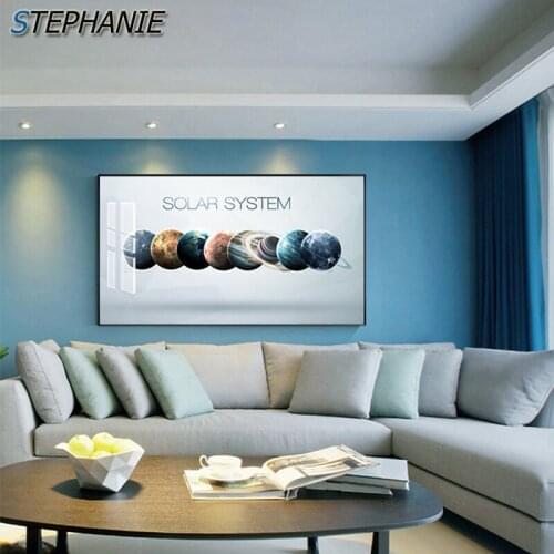 Nordic Colorful Planet Canvas Painting HD Fashion Wall Art Pictures for Living Room Bedroom Kitchen Abstract Blue Poster Print