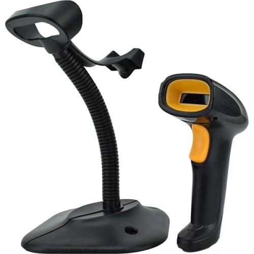 Best price 1D Auto Sensing Wired Laser Barcode Scanner with Stand Image Resolution 3.5mil