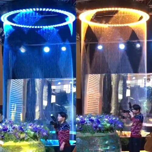 Pull line colorful word water curtain,Flowing water music fountain,Optical digital water curtain,partition water curtain wall