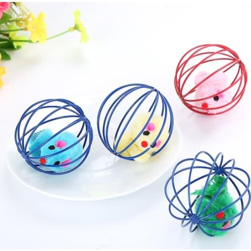 Funny Cat Toy Interactive Balls Cat Teaser Toy Plush Material Light Spring Ball Throwing Toy Supplies Home Pet Accessories