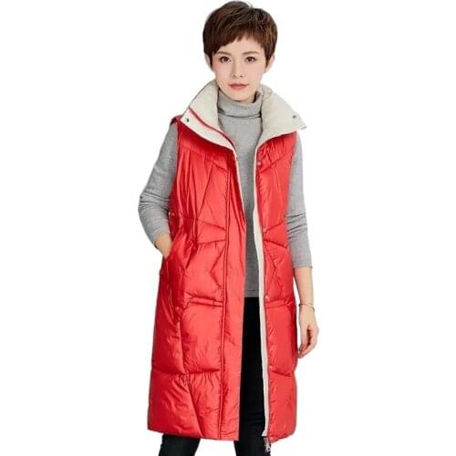 Padded Long Vest Women loose shiny cotton coat women Pockets Sleeveless Warm Cotton Lining Hooded Outerwear Clothing Spring