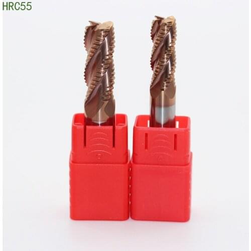 1pc HRC55 4 blade Roughing Endmills Cutter Alloy Coating Tungsten Steel Tool Cnc Regular Length Maching Milling Cutter For Metal