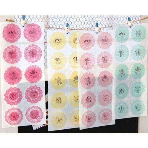1pack/lot NEW Sweet Small Fresh Lace PVC Waterproof Paper With Flower Sealing Stickers For Girls