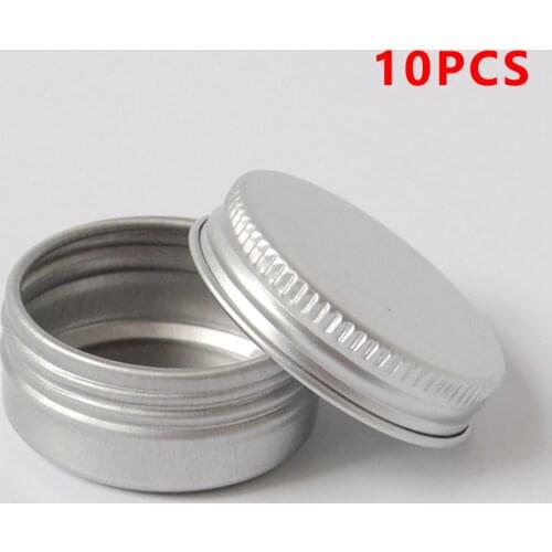 10pcs 12ml Aluminum Cream Jar Pot Nail Art Makeup Lip Gloss Cosmetic Metal Tin Containers Empty Cosmetic Metal Tin Containers