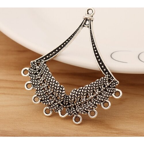 10 Pieces Tibetan Silver Large Earring Chandelier Multi Strand Connector Charms Pendants Jewelry Accessories